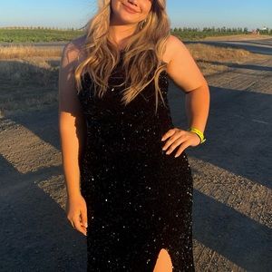 Sequins Black Sexy Dress